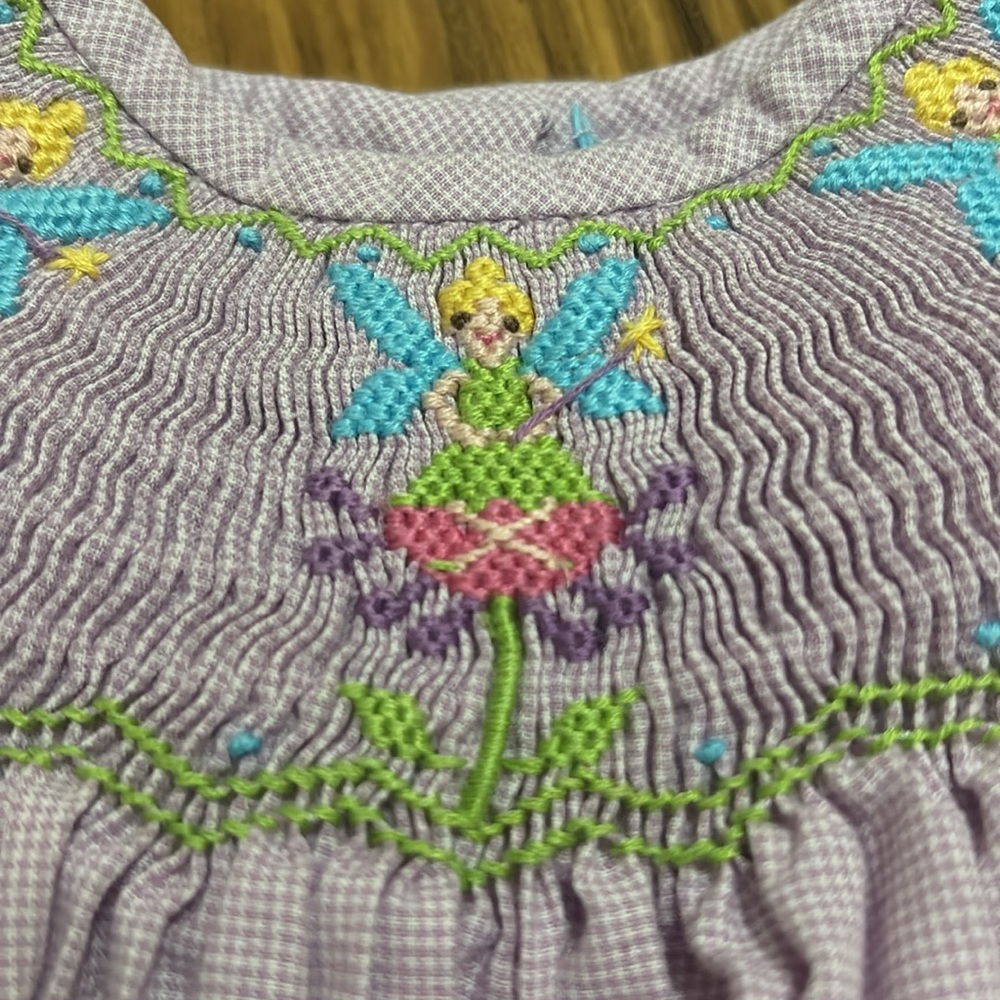 Shrimp & Grits Kids Purple Tinkerbell Dress Size 12 Months - Picture 4 of 5